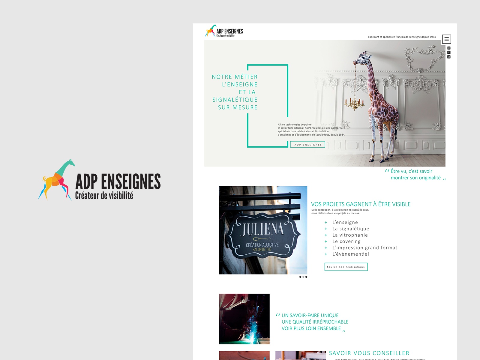 Aperçu de notre travail pour ADP enseignes