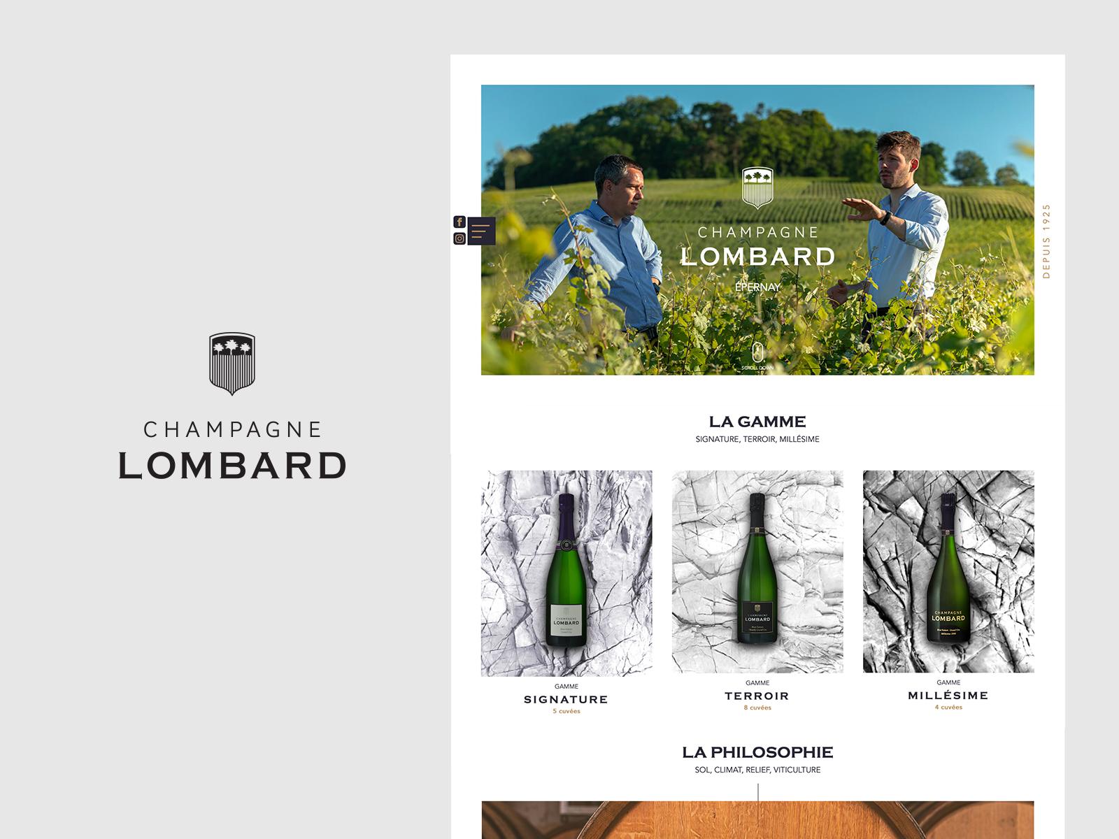 Aperçu de notre travail pour Champagne Lombard